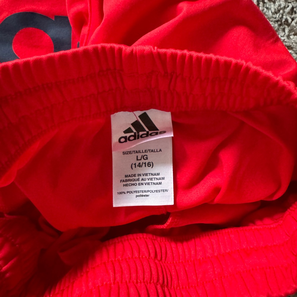 Adidas boys shorts size large 14/16 red